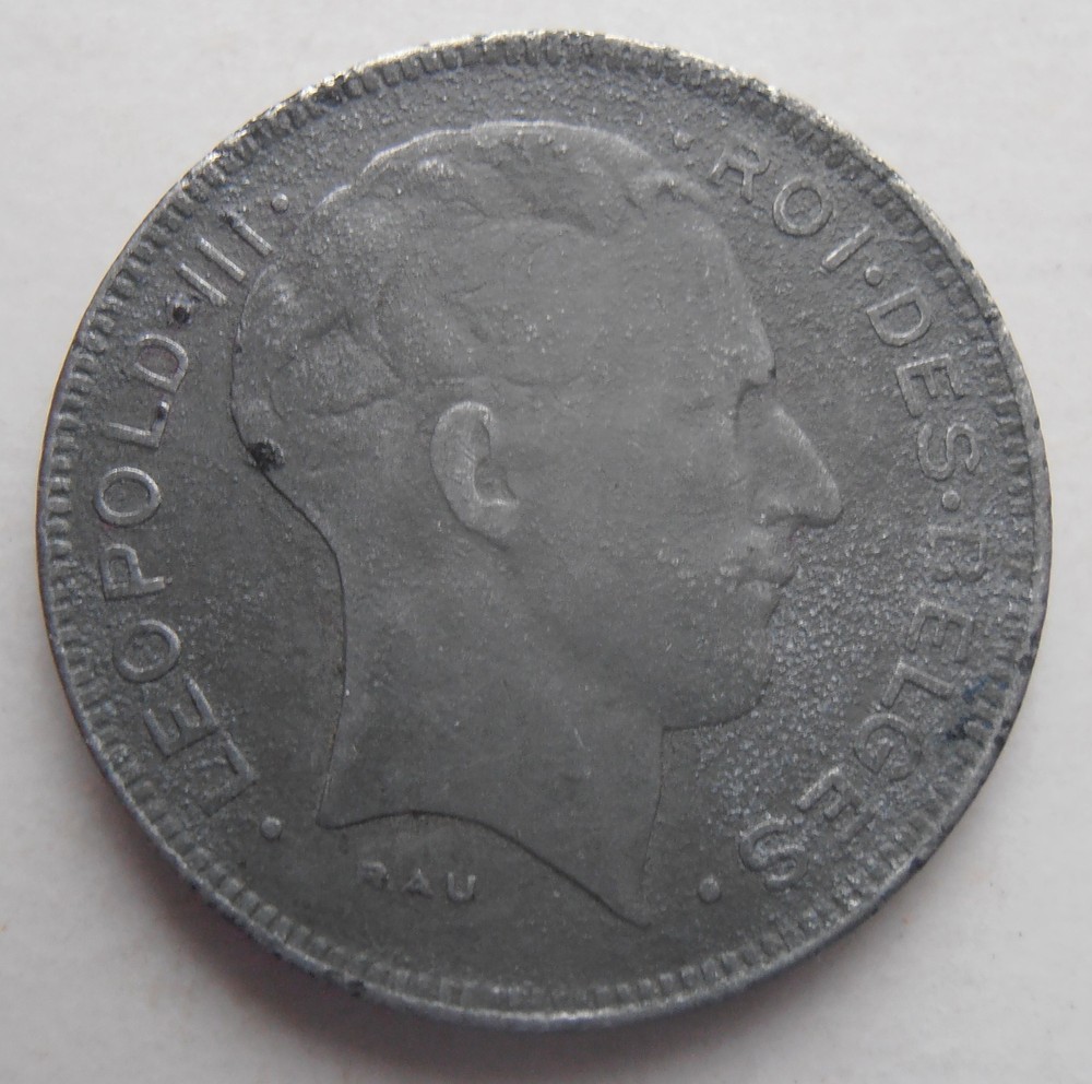 BELGIUM 5 FRANCS 1943