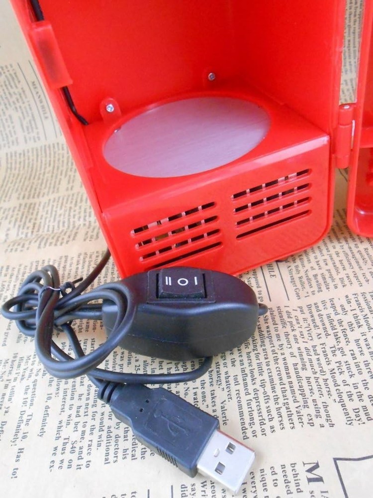 Versatile Mini USB Fridge with Cooling & Heating - Red Design for Office