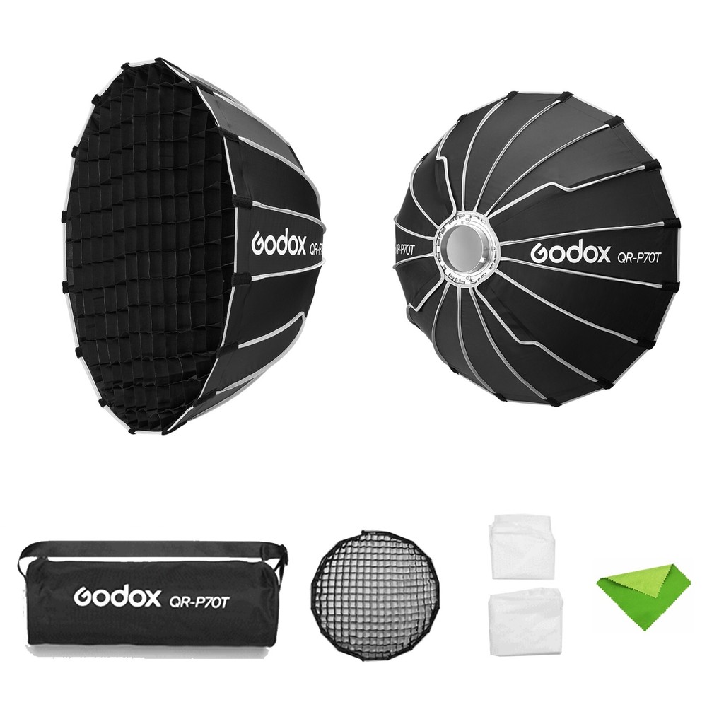 Godox QR-P70T 70cm Parabolic Softbox Quick Release Light Diffuser+Honeycomb Grid