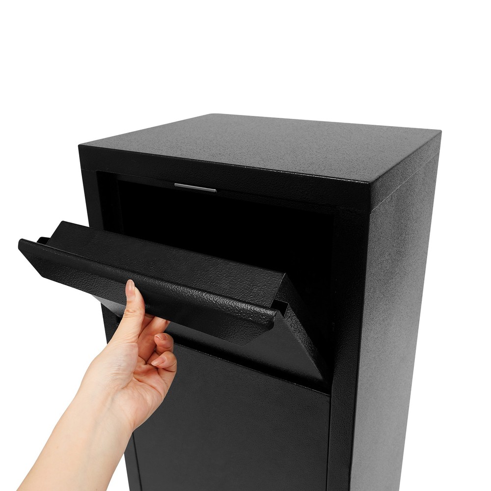 Parcel Drop Box, Package Delivery Box, Large Mail Box with Key Lock Black