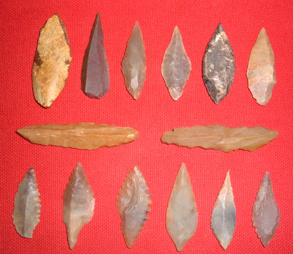 (41) Choice Assorted Sahara Mesolithic Ancient African Points, Blades (6K-8K)