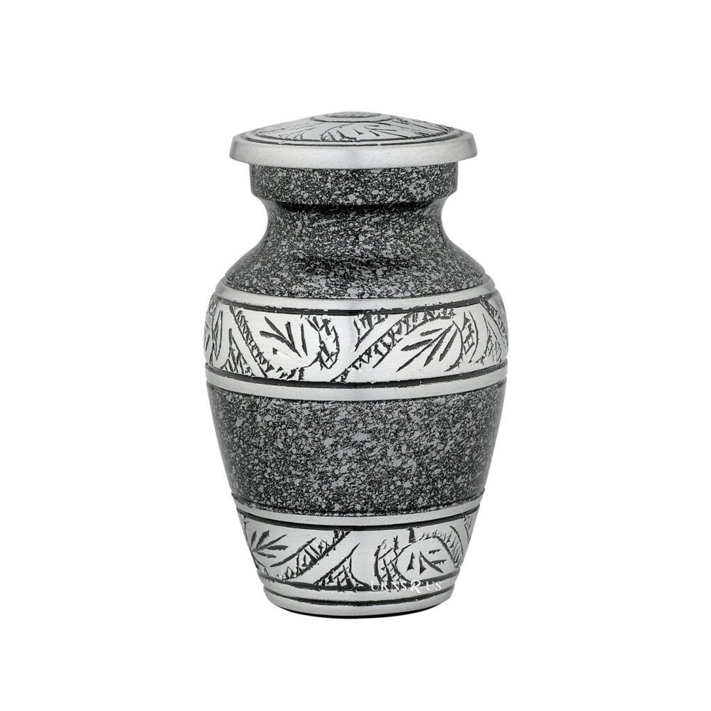 Eterna Laska Keepsake Cremation Urn for Ashes – Black & Silver Memorial