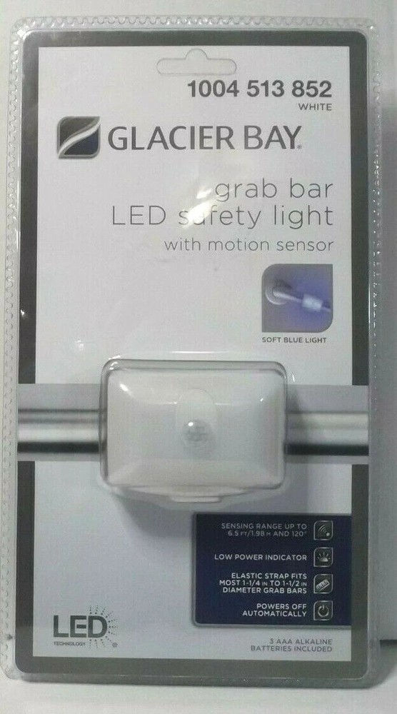 Grab Bar LED Safety Light With Motion Sensor & Elastic Strap - 2 PACK