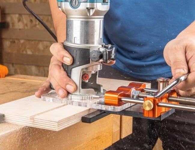 Router Guide Rail Adapter with Quick-Adjust System for Arc Cutting & Multi