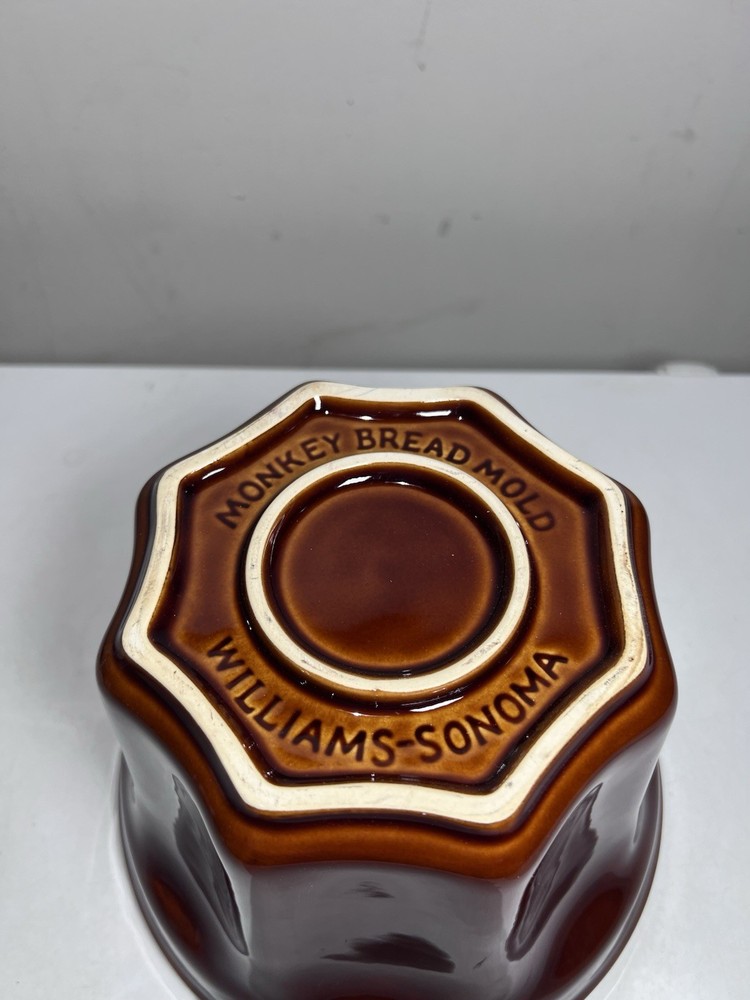 Vintage Williams Sonoma Ceramic Monkey Bread Mold Brown