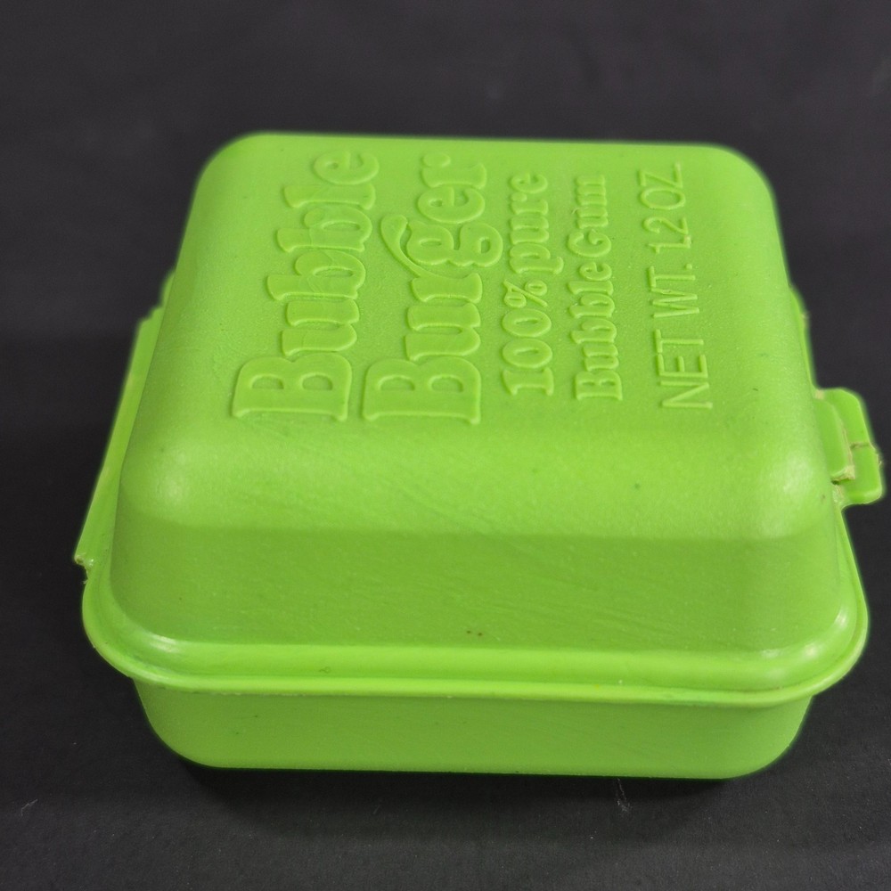 Vintage BUBBLE BURGER Fleer Bubble Gum green Container