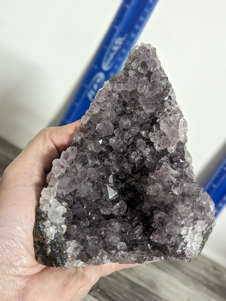 2 Amethyst standing cut base crystals geodes. 5 pounds lbs