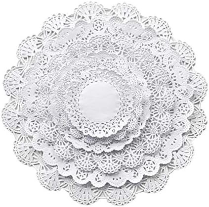 Assorted White Paper Lace Table Doilies 120 Pack