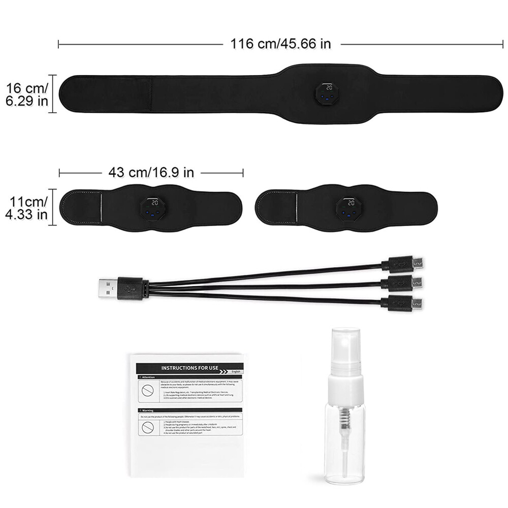 EMS Abdominal ABS Muscle Stimulater Training Toner Fitness Workout Belt 10 Modes