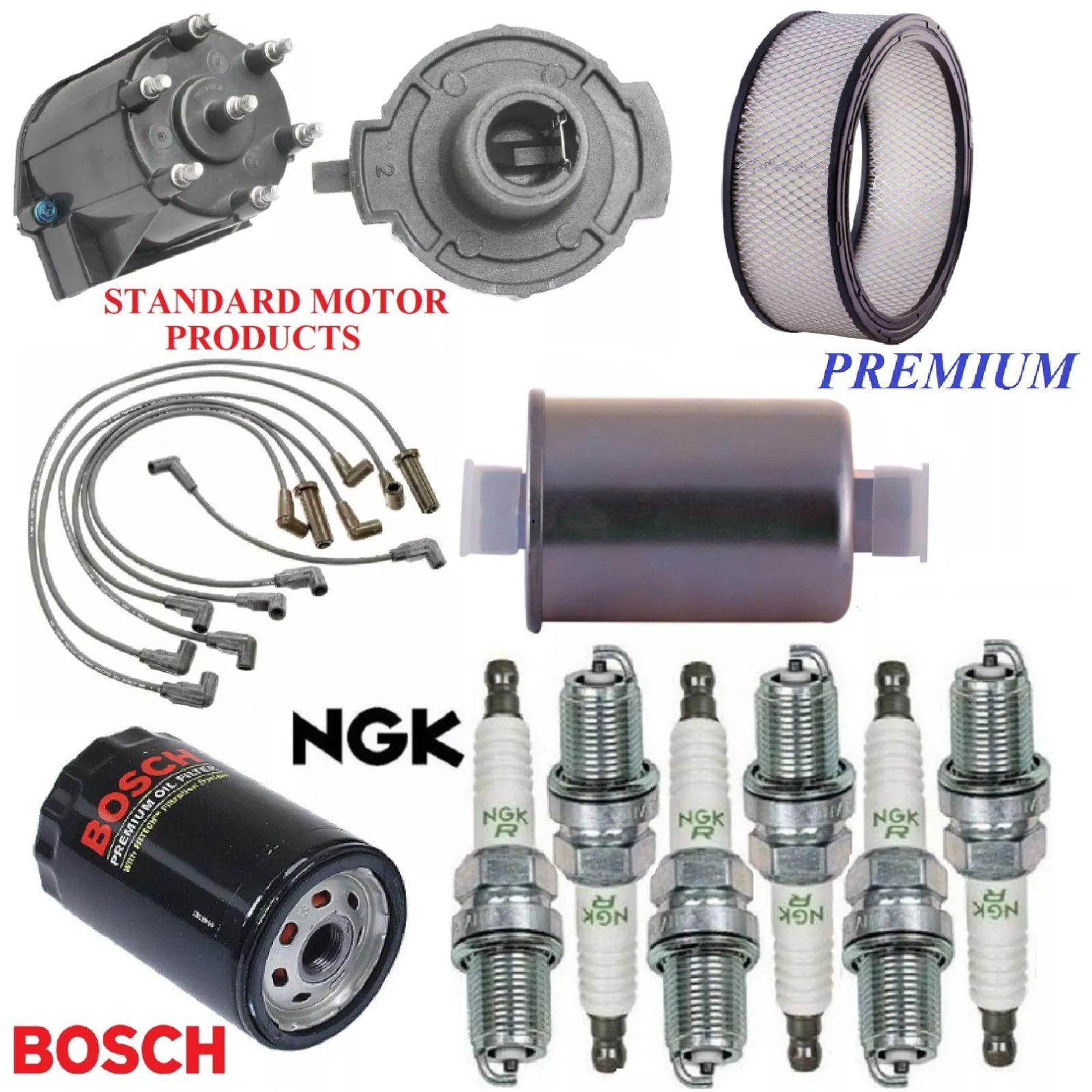 Tune Up Kit Filters Cap Wire Spark Plugs For CHEVY C1500 V6 4.3L; TBI 1992-1995