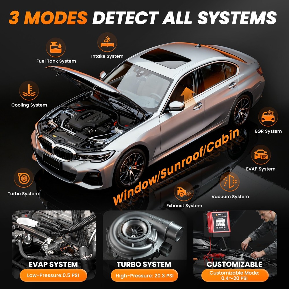 L5000 PRO EVAP Smoke Machine High Precision Leak Detection Built-in Air Pump