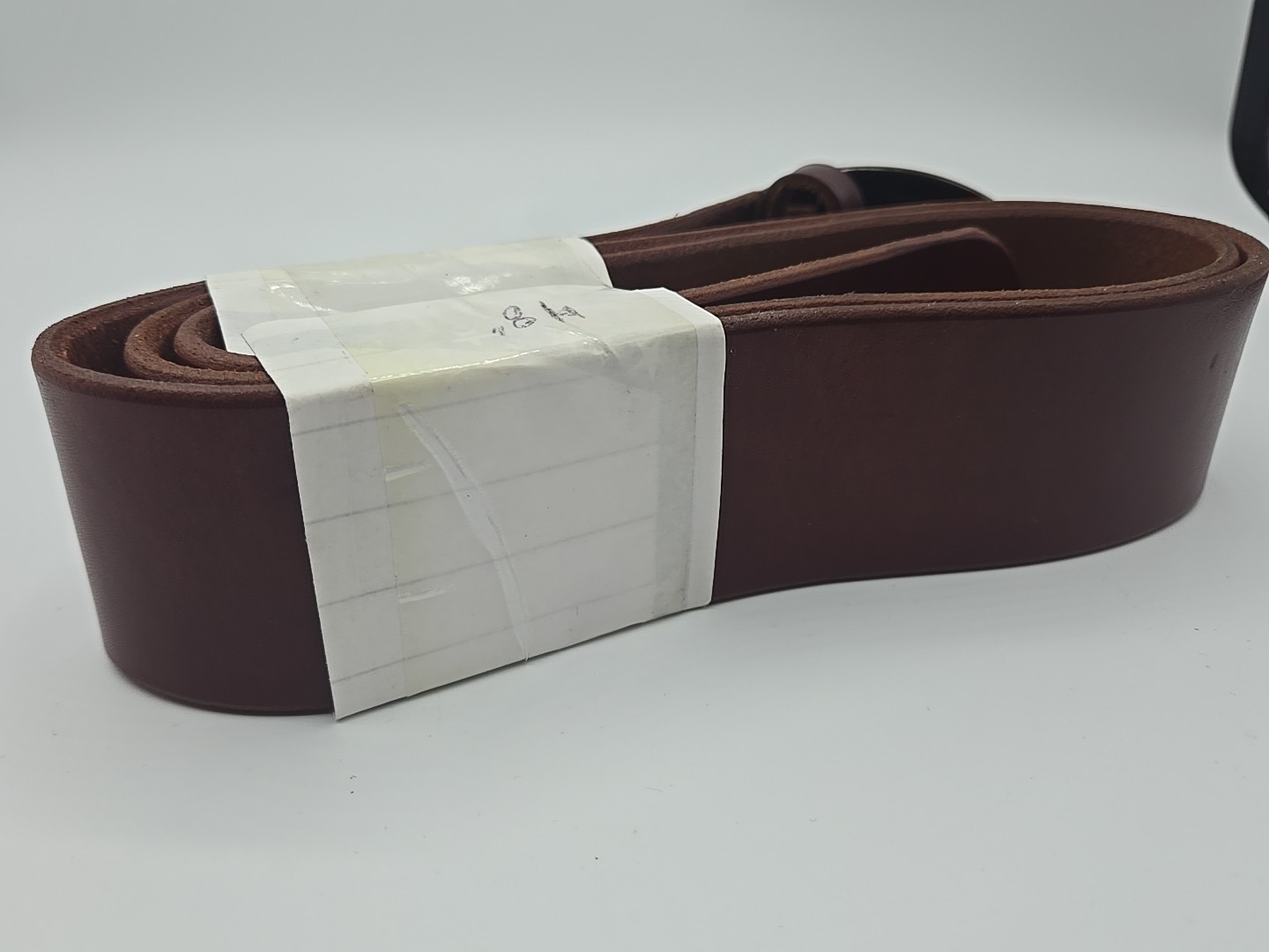 Replica Civil War Reenactment Confederate Belt Plate Brown Leather Belt Size 48