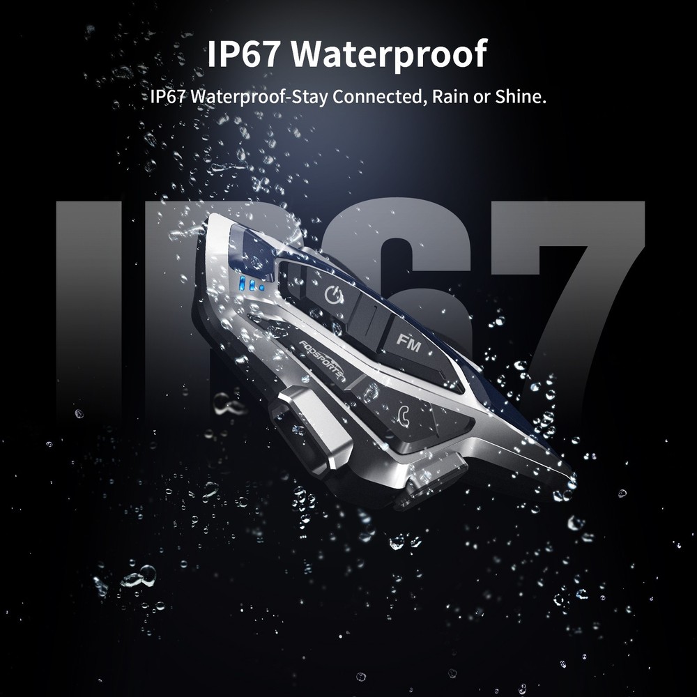 T6 Bluetooth Motorcycle Helmet Intercom 1000m 2-Way Live Headset Intercom