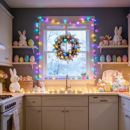 Pastel Easter Lights String Christmas Mini Light, 32.5FT 100 LED Multicolor