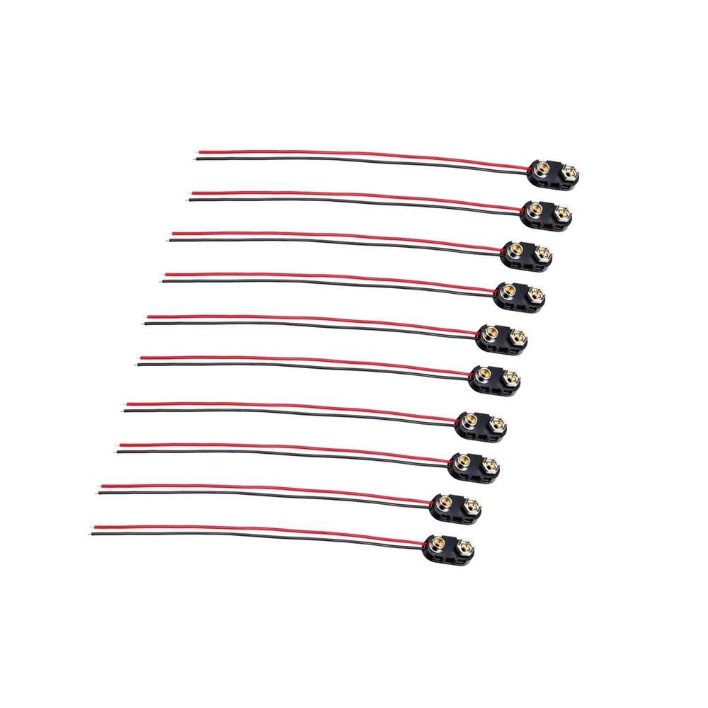 10PCS For School Projects 9V Battery I-Type Clip Connector Hard Shell Supply