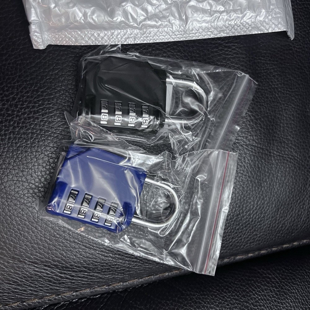 Combo Lock for Lockers, 4 Digit Combination Padlock, 2 Pack Pad Locks with Code