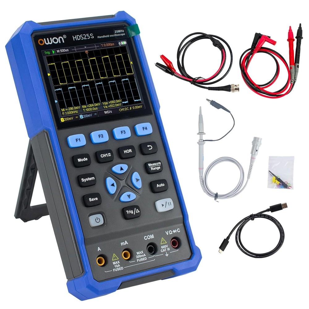 Handheld Oscilloscope Multimeter 2 Channel 25MHz