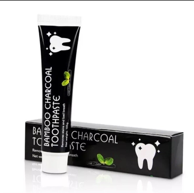 FLUORIDE FREE FRESH MINT TOOTHPASTE Natural Bamboo Activated Charcoal Whitening