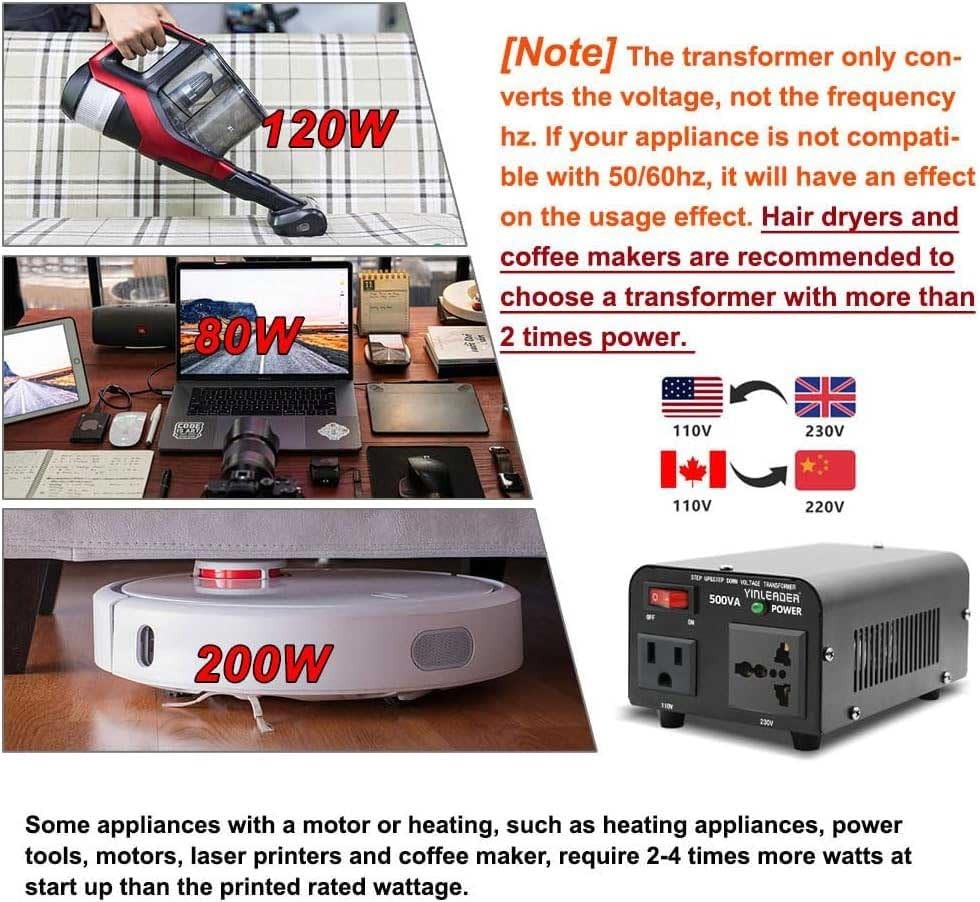 Portable 500W Voltage Converter Step Up/Down Transformer