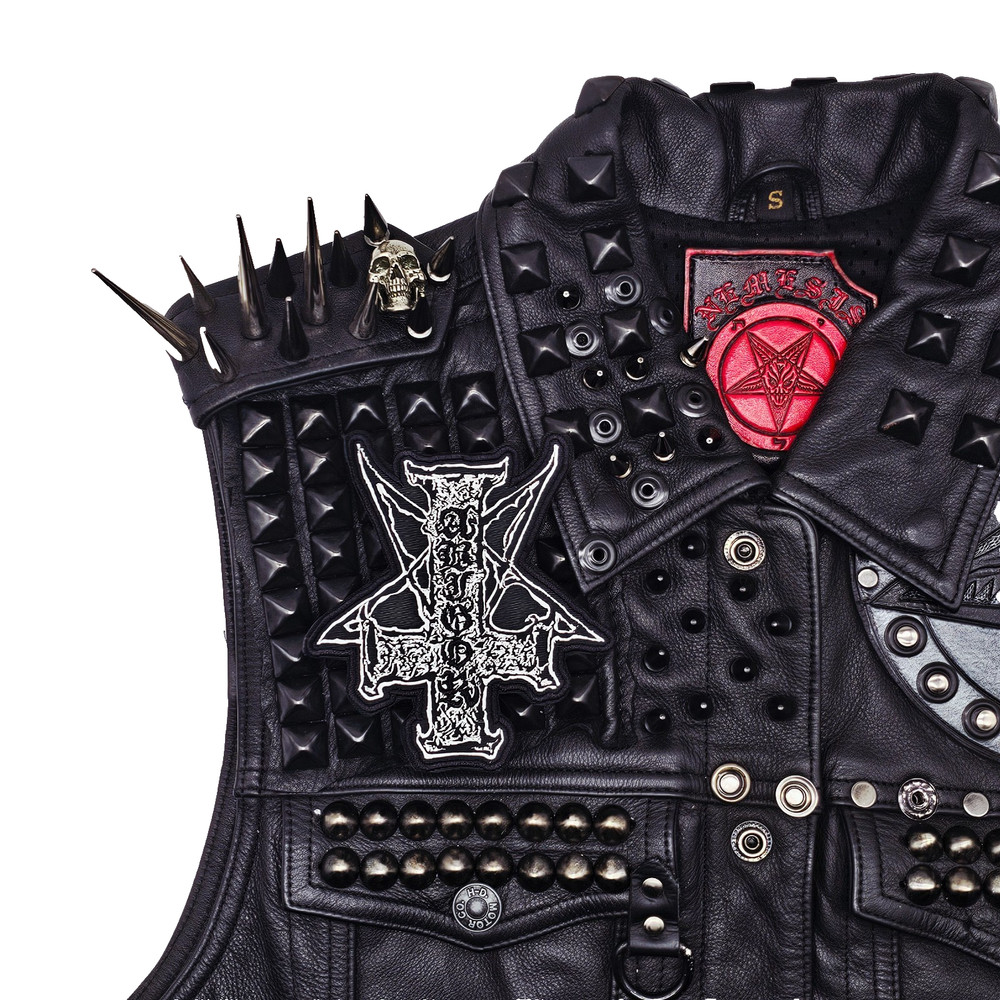 ABIGOR CROSS LOGO (shaped border) EMBROIDERED PATCH