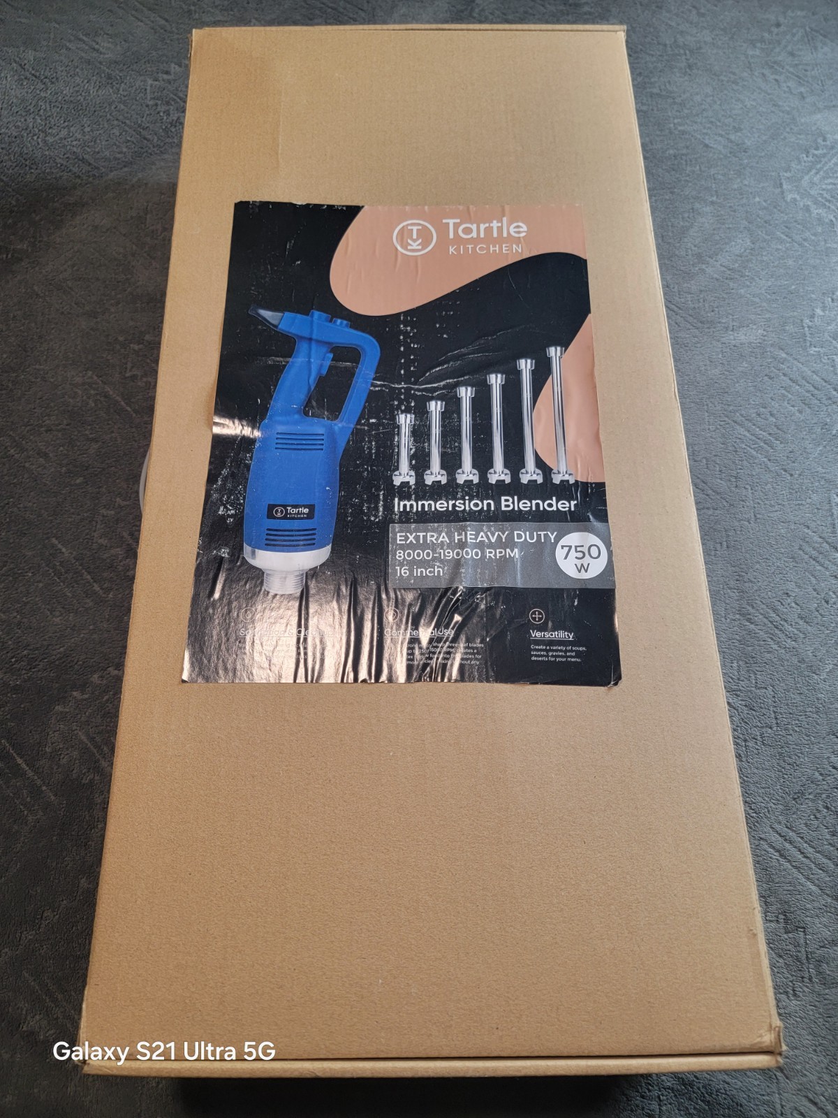 Commercial Immersion Blender, Variable Speed, Extra Heavy Duty 750W 8000-19000