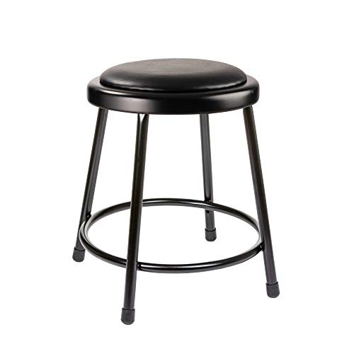 (2 Pack) Vinyl Padded Stool No Assembly Required 18" Black