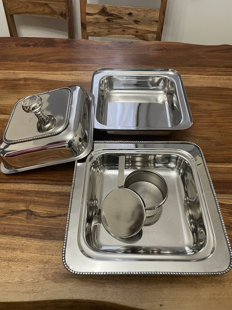 Vintage Covered Serving Dish Silver Plated 5 Pieces Sets.