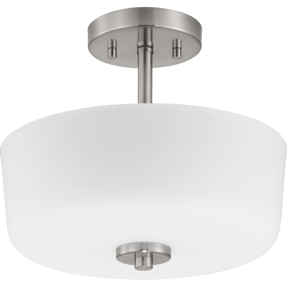 Progress Lighting P350137 Tobin 2 Light 12"W Semi-Flush Drum - Nickel