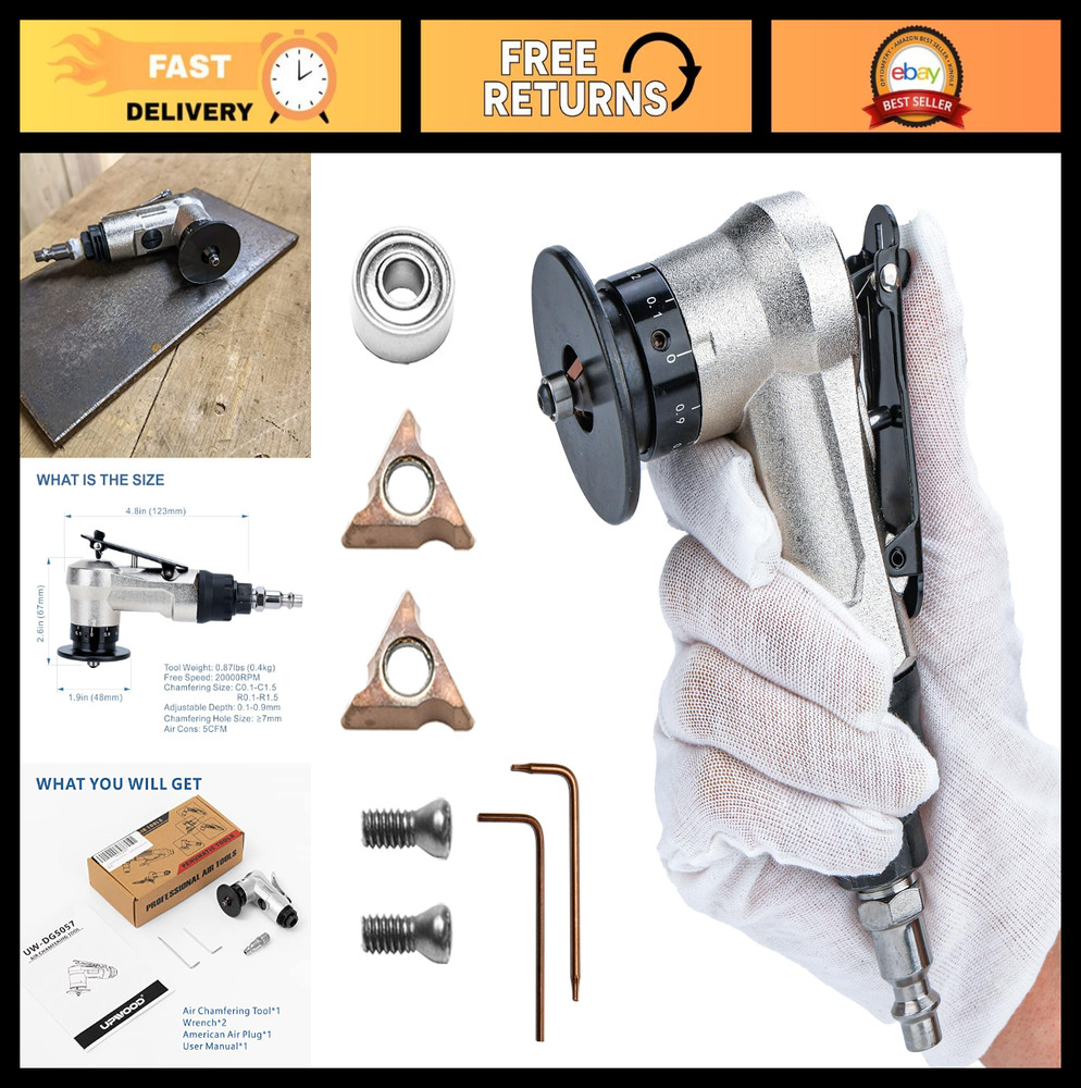 Mini Pneumatic Air Chamfer Tool - Deburring Machine for Metal Edges & Inner Hole