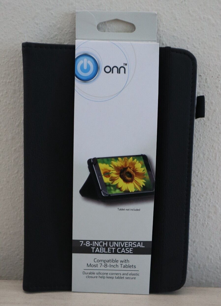 onn 0NA16TA007 Black Universal Tablet Case Compatible With Most 7" - 8" Tablets