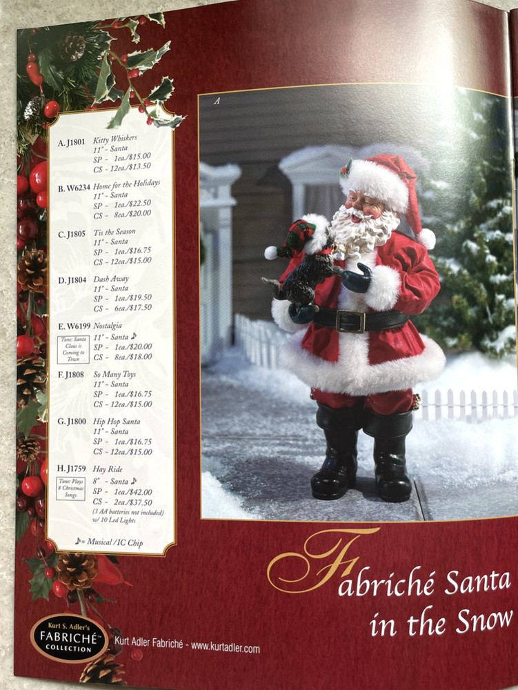 KURT ADLER FABRICHE COLLECTION 2004 CATALOG