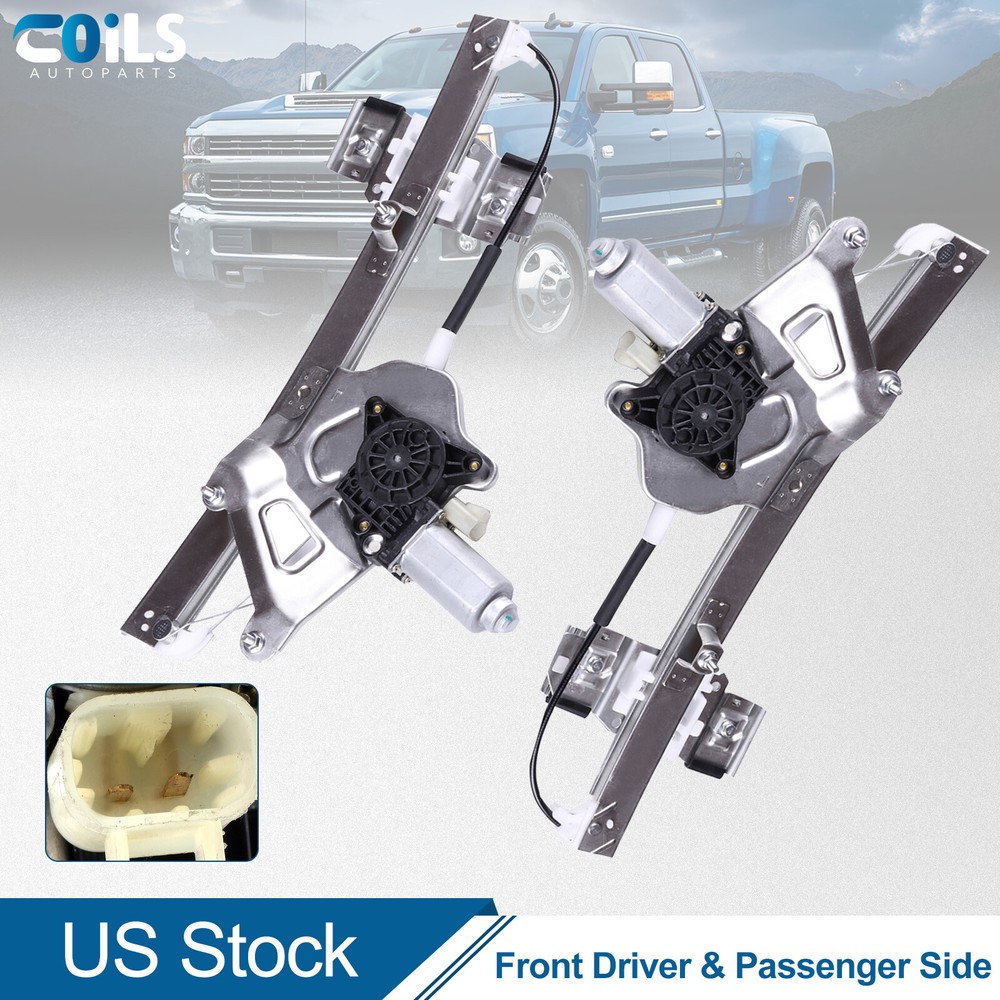 Pair Power Window Regulator For Buick LeSabre 2000-05 Front Left Right w/ Motor