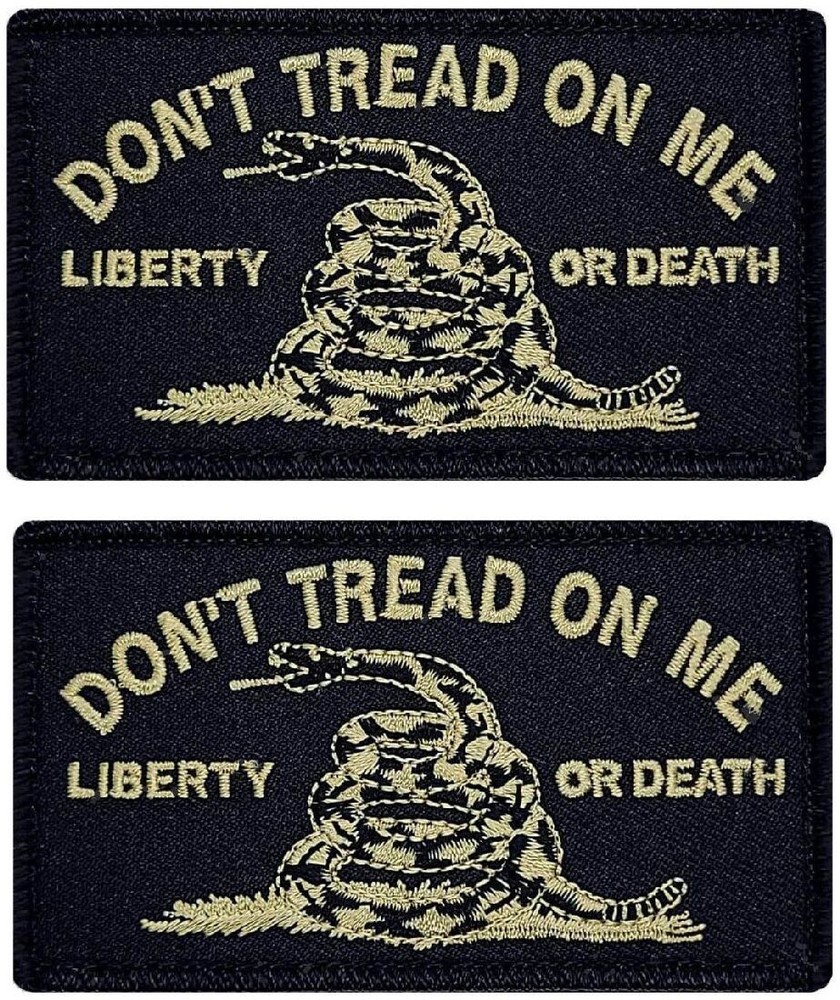 Dont Tread On Me Gadsden Liberty Or Death Morale Patch | 2PC HOOK BACK 3.5"x2"