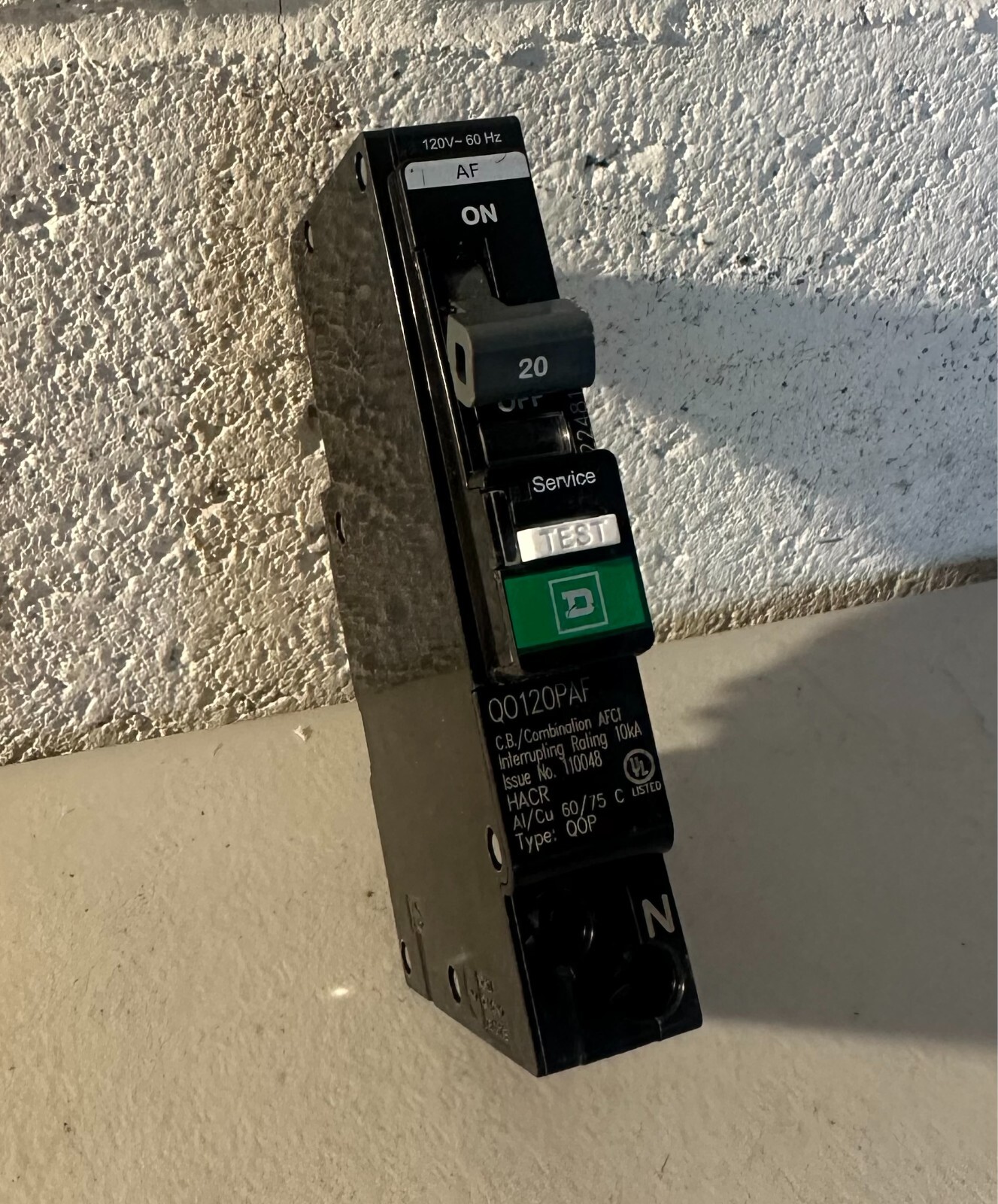 10 PCS QO120PAF SQUARE D QO 1P 20A ARC-FAULT PLUG-ON NUETRAL CIRCUIT BREAKERS