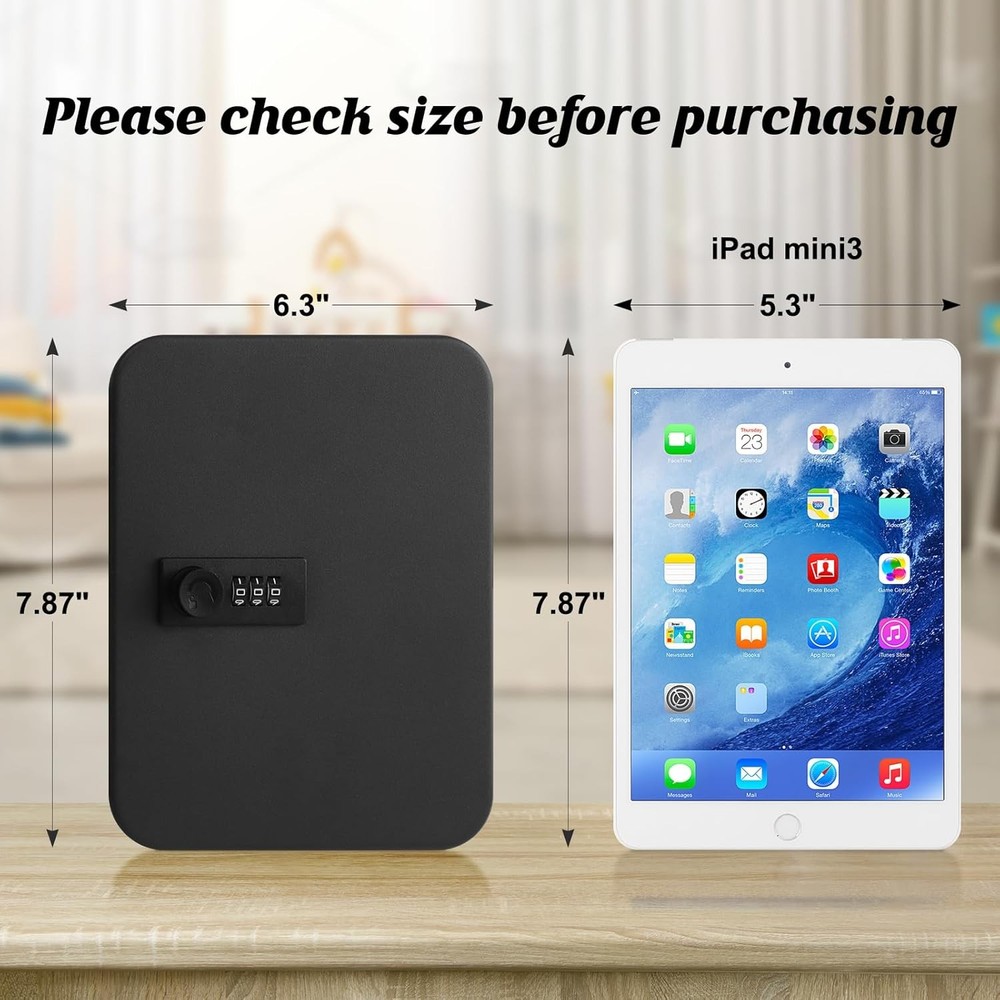 20 Key Storage Lock Box, Wall Mount Key Cabinet with Combination Lock