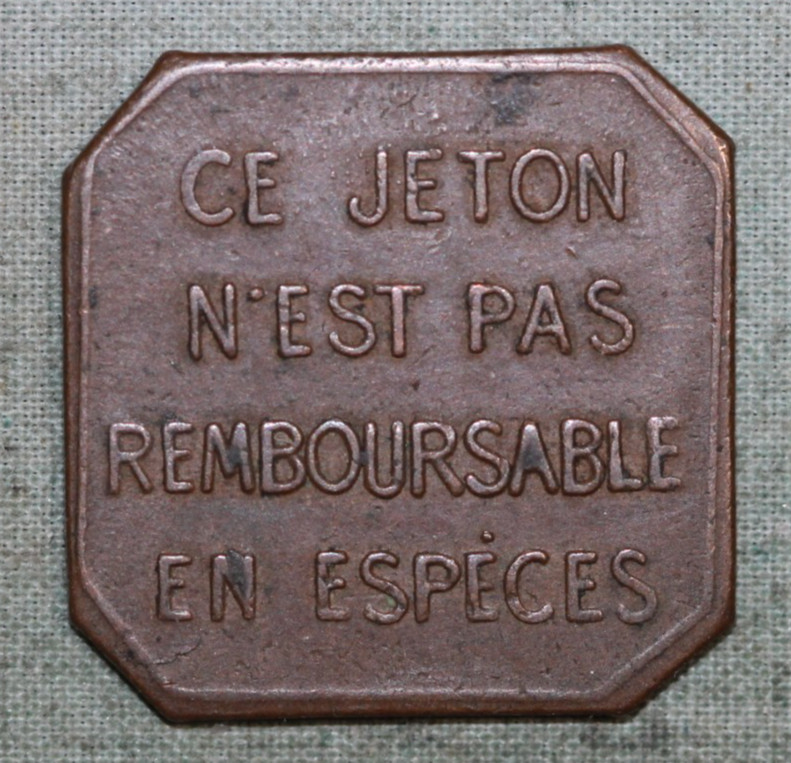 1918 LYON FRANCE 10 CENTIMES O.T.L. OMNIBUS & TRAMWAY TRANSIT TOKEN