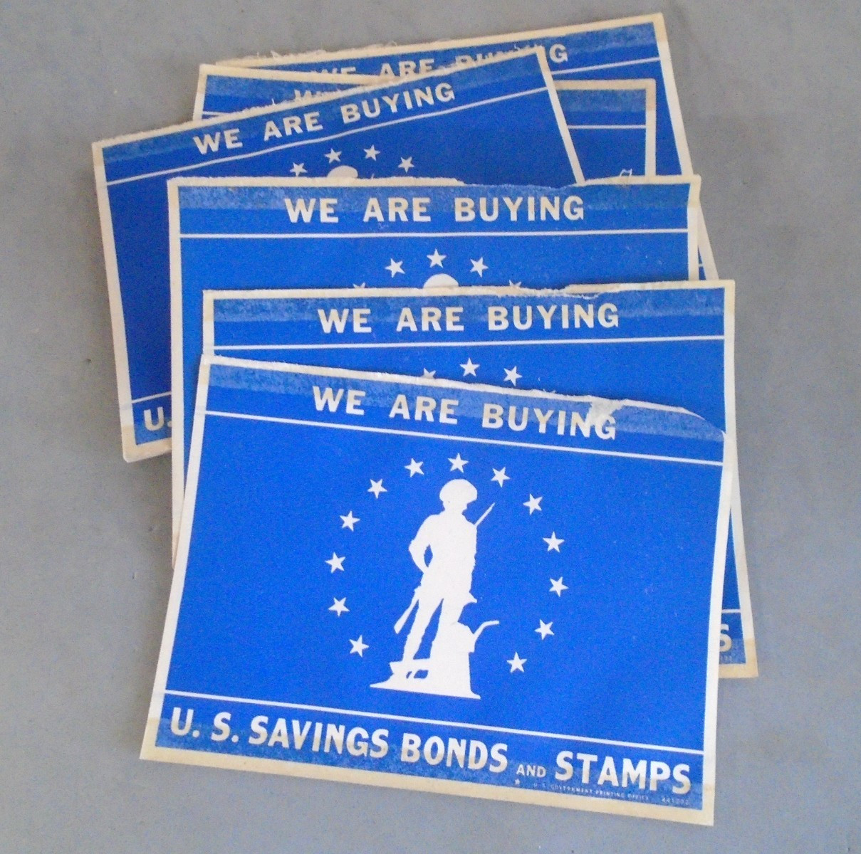 WWII war bonds  sticker, We Are Buying U.S. Savings Bonds and Stamps stickers