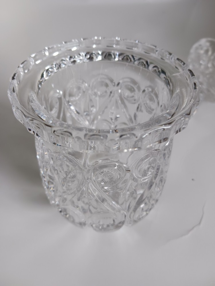 Molded Crystal Sugar Bowl 6 Inches