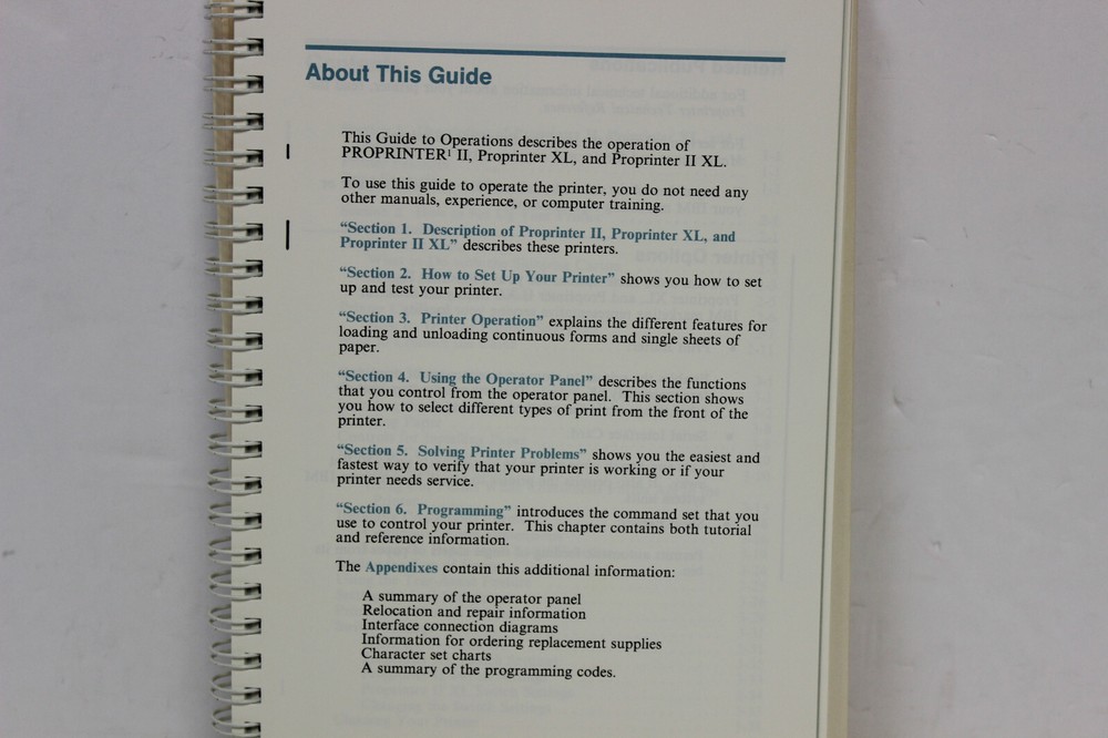 IBM PROPRINTER II PROPRINTER XL AND PROPRINTER II XL GUIDE TO OPERATIONS
