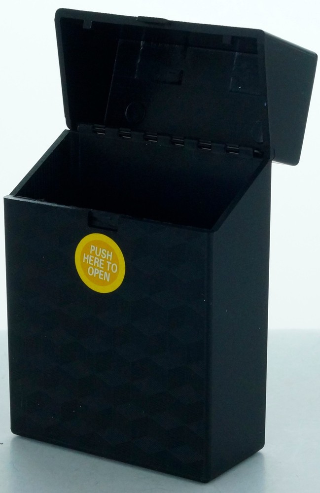 4 Pack King Size Push-to-Open Plastic Cigarette Case Cube Square Design