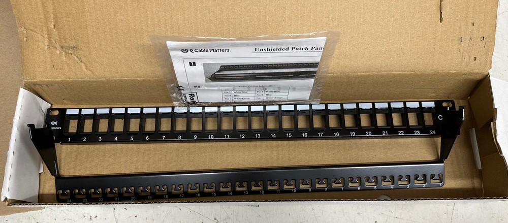 Cable Matters 24-Port Blank Patch Panel Rackmount or Wall Mount Cat 6