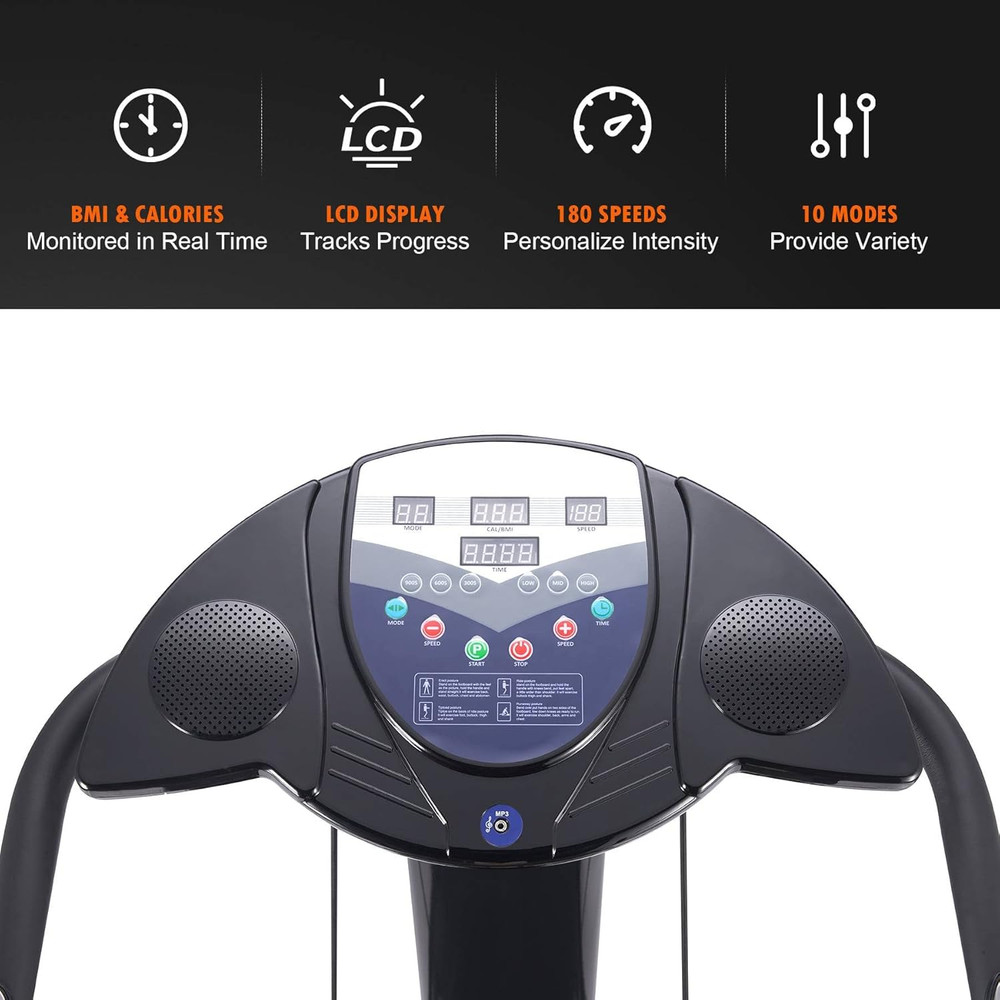 2000W Whole Body Vibration Platform Exercise Machine with MP3 Player (180 Speed