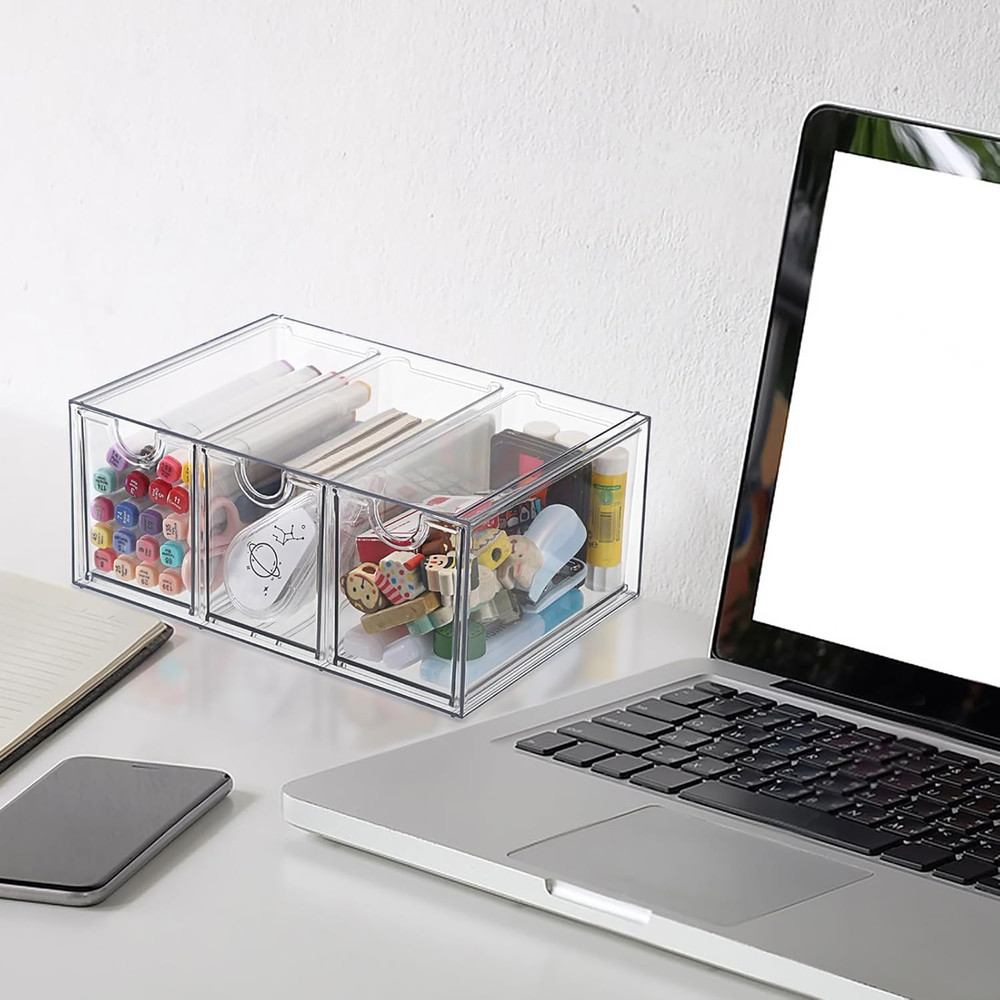 3 Drawers Tea Bag Organizer Box, Clear Acrylic Stackable Tea Bag Storage Holder