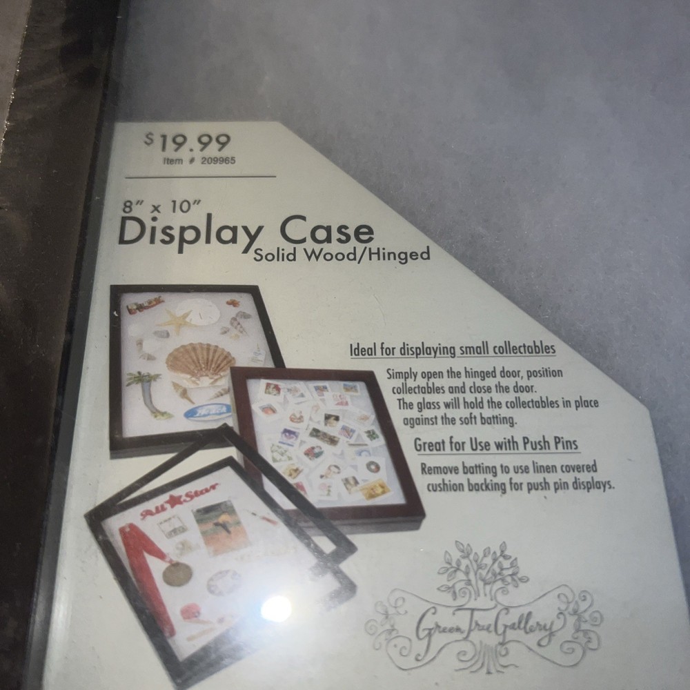 (2) 8” X 10” Display Cases, Solid Wood, Hinged, New