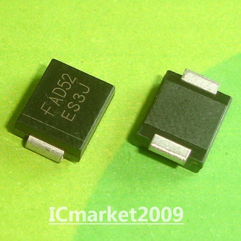 50 PCS ES3J SMC DO-214AB 3A Surface Mount Super Fast Rectifiers Diodes