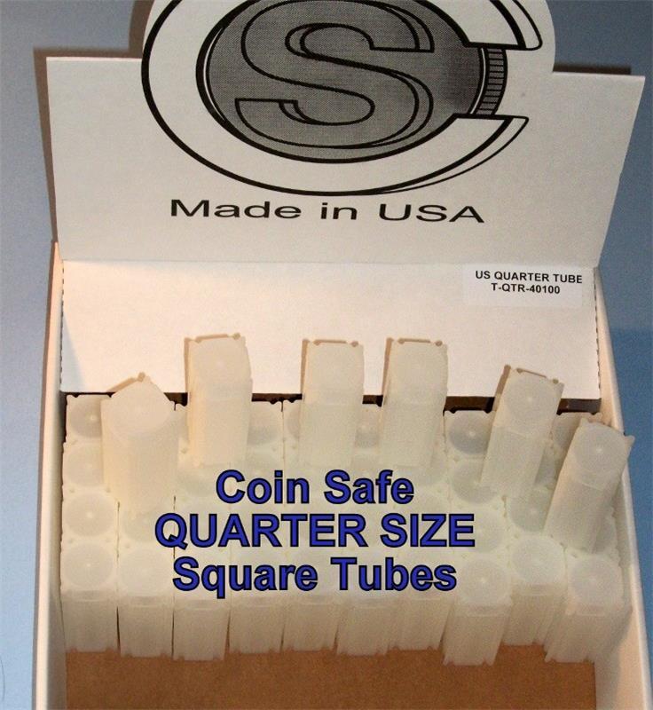 20 You Pick-Assorted Sizes COIN SAFE SQUARE TUBES - Cent through Silver Eagle