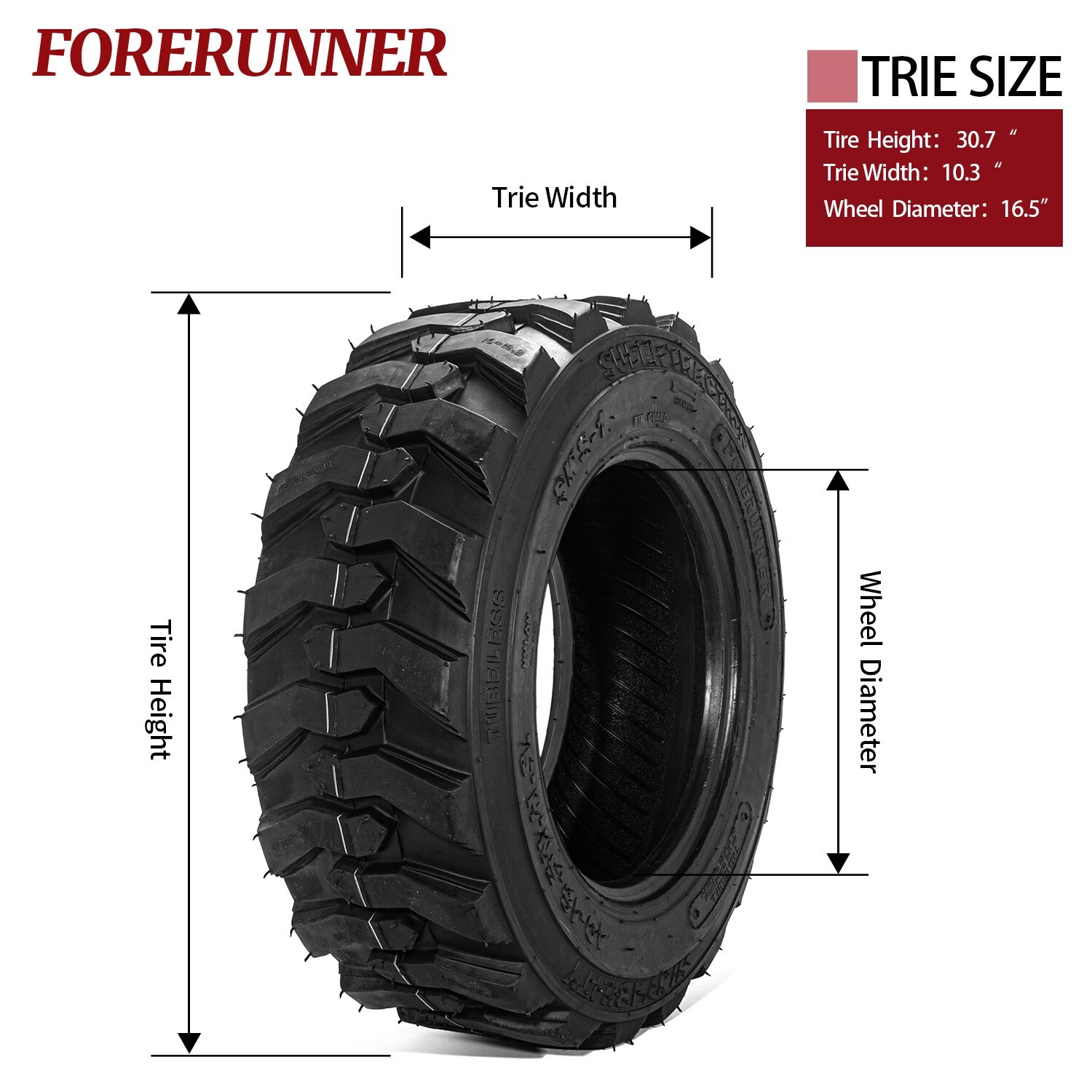Set 4 10x16.5 12 Ply Skid Steer Tires 10-16.5 for Bobcat 10 16.5 Heavy Duty