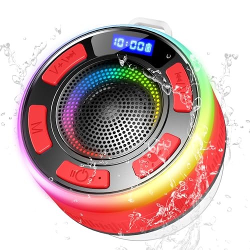 Bluetooth Speaker Wireless Portable Waterproof Speaker, TWS Pairing, RGB Red