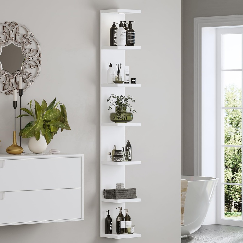 Versatile 7 Tier Wall Shelf Unit,White Lack Wall Shelf,Display Floating Shelf...