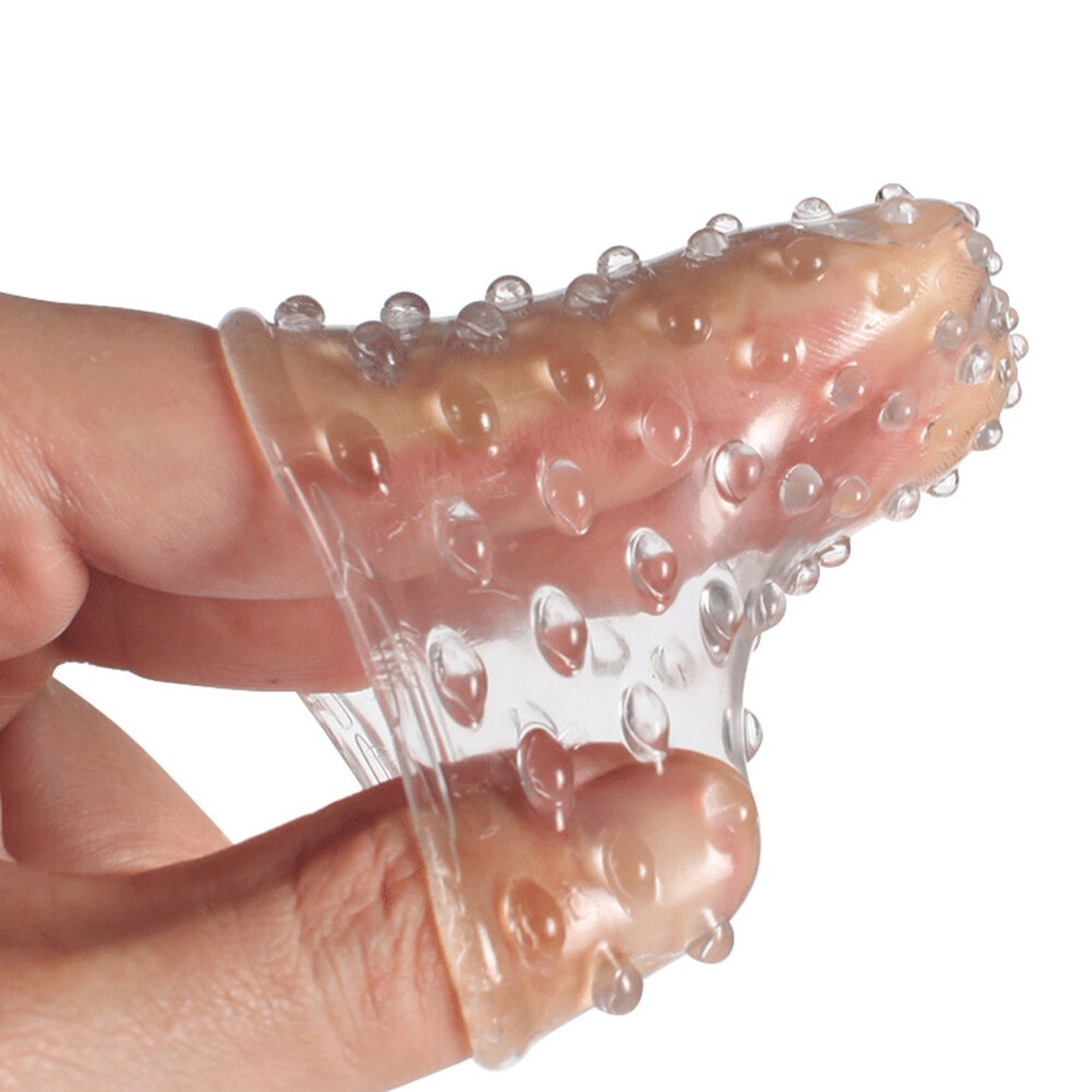 2PCS Finger Silicone spike Condom Reusable Quality Type Permanent Bump Enhancer